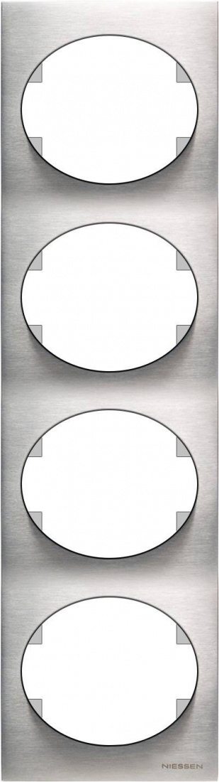 Рамка четырехместная вертикальная ABB Tacto (сталь) 5574 OX